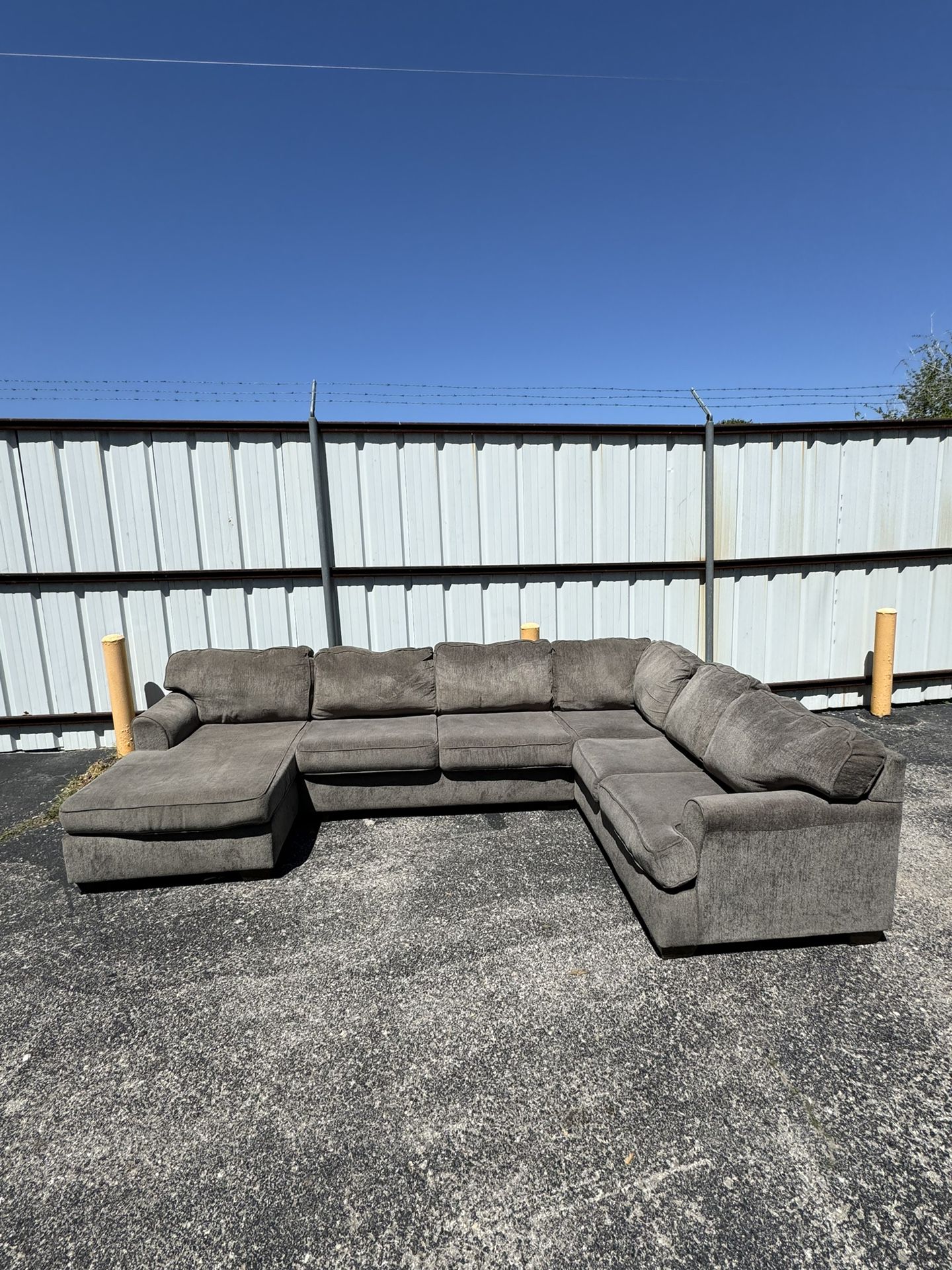 FREE DELIVERY - Gray 3 Piece Sectional with Chaise