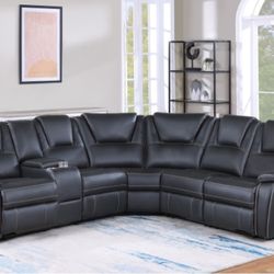 Brand New Power Black Reclining Sofa / Sofa Reclinable Negro Eléctrico Nuevo … Delivery 🚚 