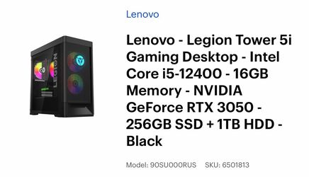 Lenovo Tower - Gaming PC