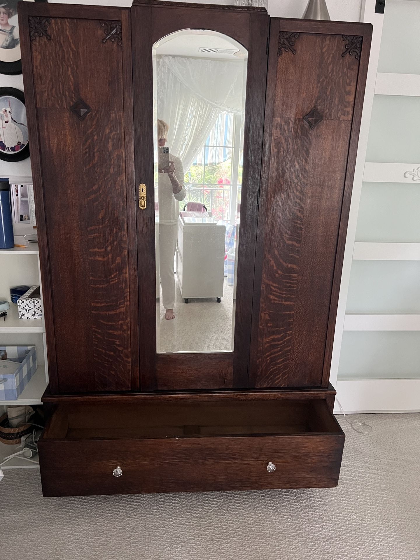 Antique Armoire Wardrobe Cabinet Recently Refinished