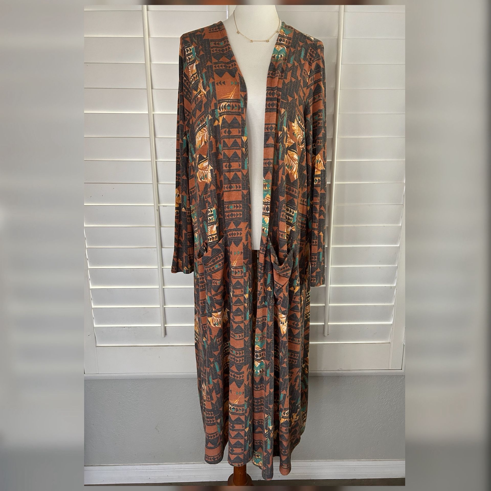 LULAROE • “Sarah” Open Front Maxi Cardigan (XL/fits14-18)