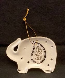Elephant shaped ceramic tea bag holder dish hanging ornament World Market new
