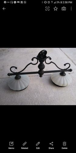 Pool table lights, wrought iron