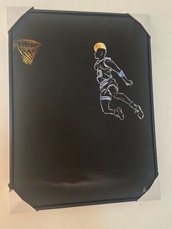 Basketball Player Art Print on Black Canvas