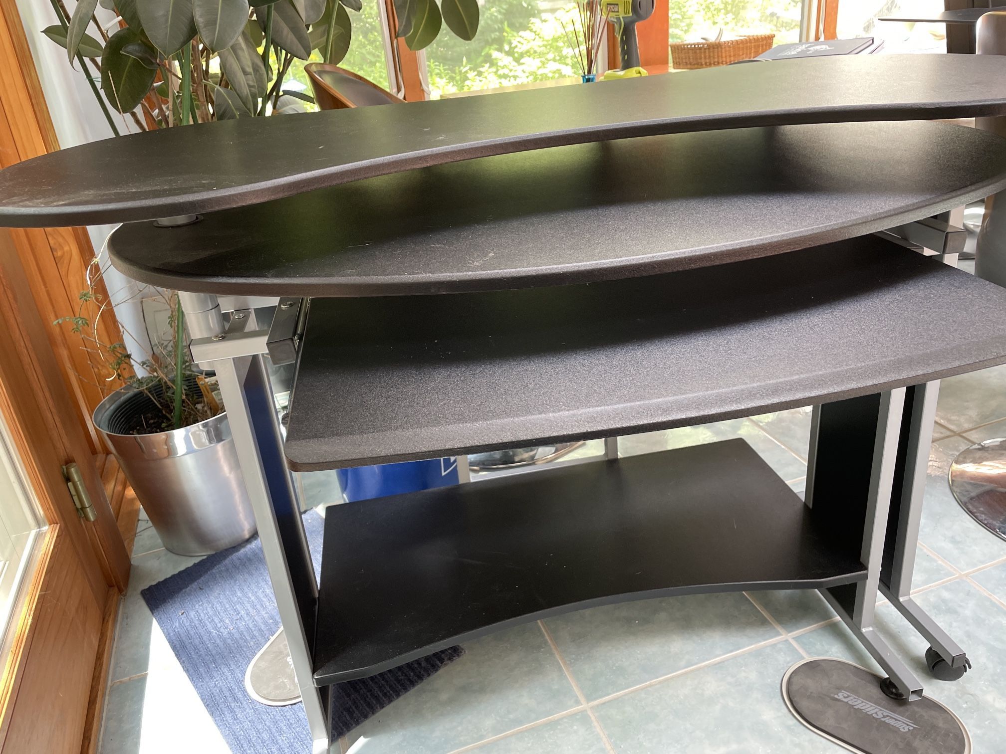 Home Office Computer Desk With Keyboard Tray