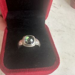 925 Sterling Silver Genuine Mystic Topaz Ring , Hallmarked BASK 925, Size 7.75,Beautiful!! 