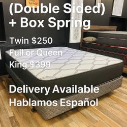 Queen Mattress ( Double Aides) Come With Free Box Spring - Free Delivery 🚚 Today