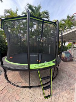 JumpFlex Trampoline with a Basketball Hoop