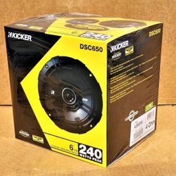 Kicker DSC650 Car Speaker Set 6.5" 2-Way Coaxial Speaker System 240 Watts 43DSC6504 🚨 Payment Options Available 🚨 No Credit Needed 🚨 