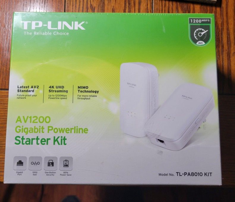 Internet Gigabit Powerline Wi-Fi Starter Kit TP-Link New & Sealed