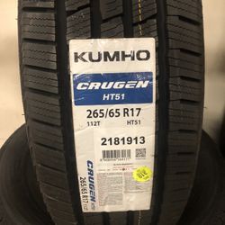 Brand New Tires (1) Kumho Crugen HT51 (265/65R17) (Single) ($149)