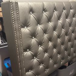 Upholstered Queen Bed frame In Decent Condition