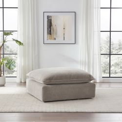 Sereen Fabric Ottoman, Taupe