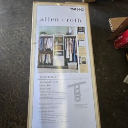 allen + roth Hartford 5-ft to 8-ft W x 6.33-ft H White Ventilated Shelving Wood Closet System