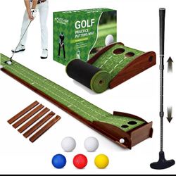 Indoor Golf Putting Mat with Putter & 5 Balls