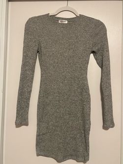 Popular 21 Gray Ribbed Knit Mini Dress