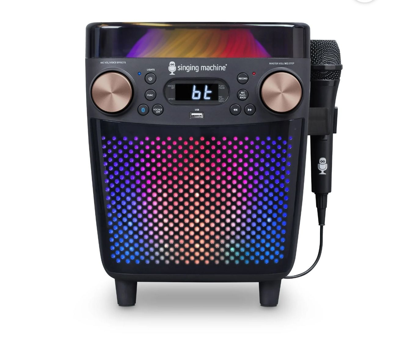 Singing Machine Portable Bluetooth® system + Light Show, SML693BK, Black