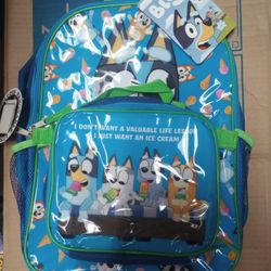 Bluey Backpack With Lunch Bag 