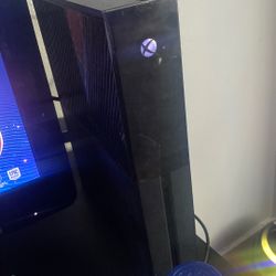 Xbox One S 2 Controller And TV And Mic Whole Set Up