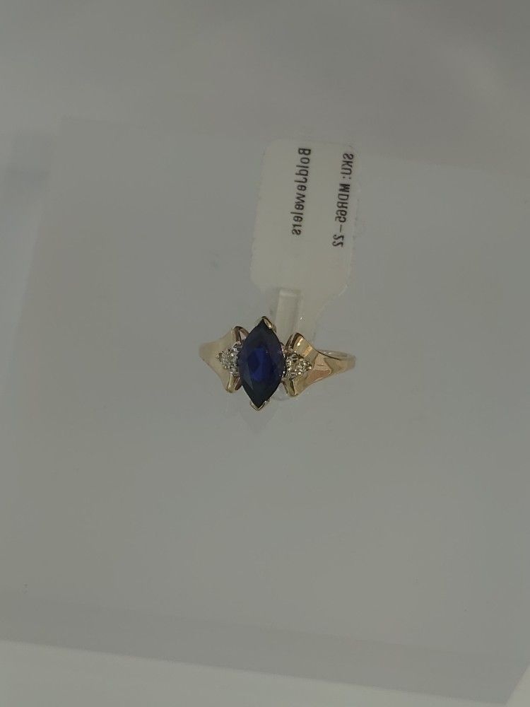 Marquise Cut & Sapphire Ring
