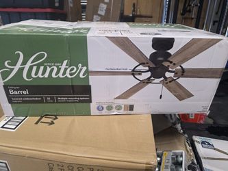 Hunter
Barrel 52 in. Indoor/Outdoor Matte Black Ceiling Fan Included For Patios or Bedrooms