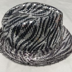 Sequin Silver And Black Derby Hat