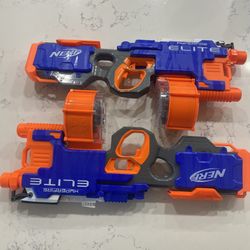 (2) Nerf N Strike Elite HyperFire Dart Blasters 