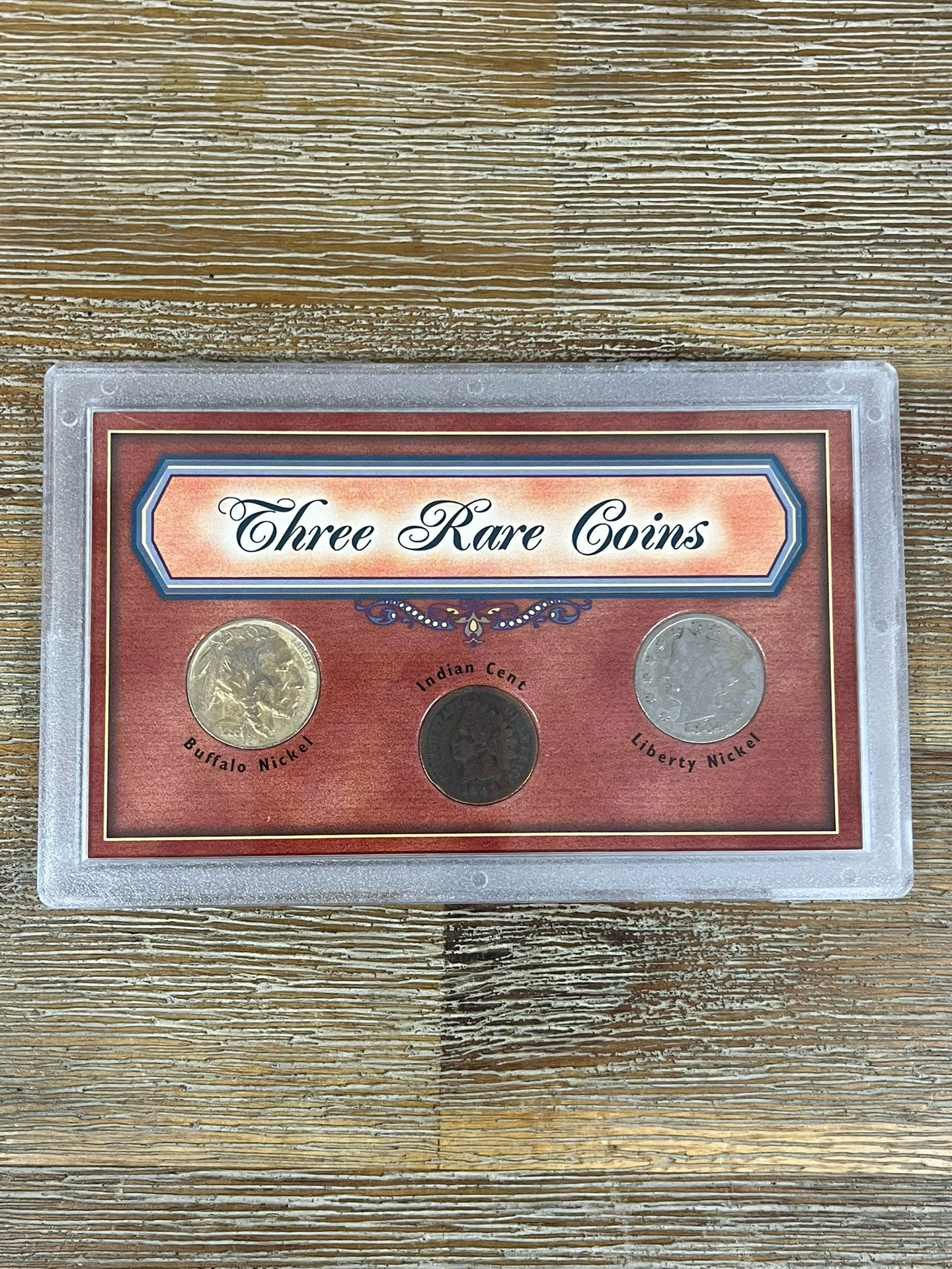 Three Rare Coins Collection Buffalo Nickel And Indian Penny And Liberty V Nickel