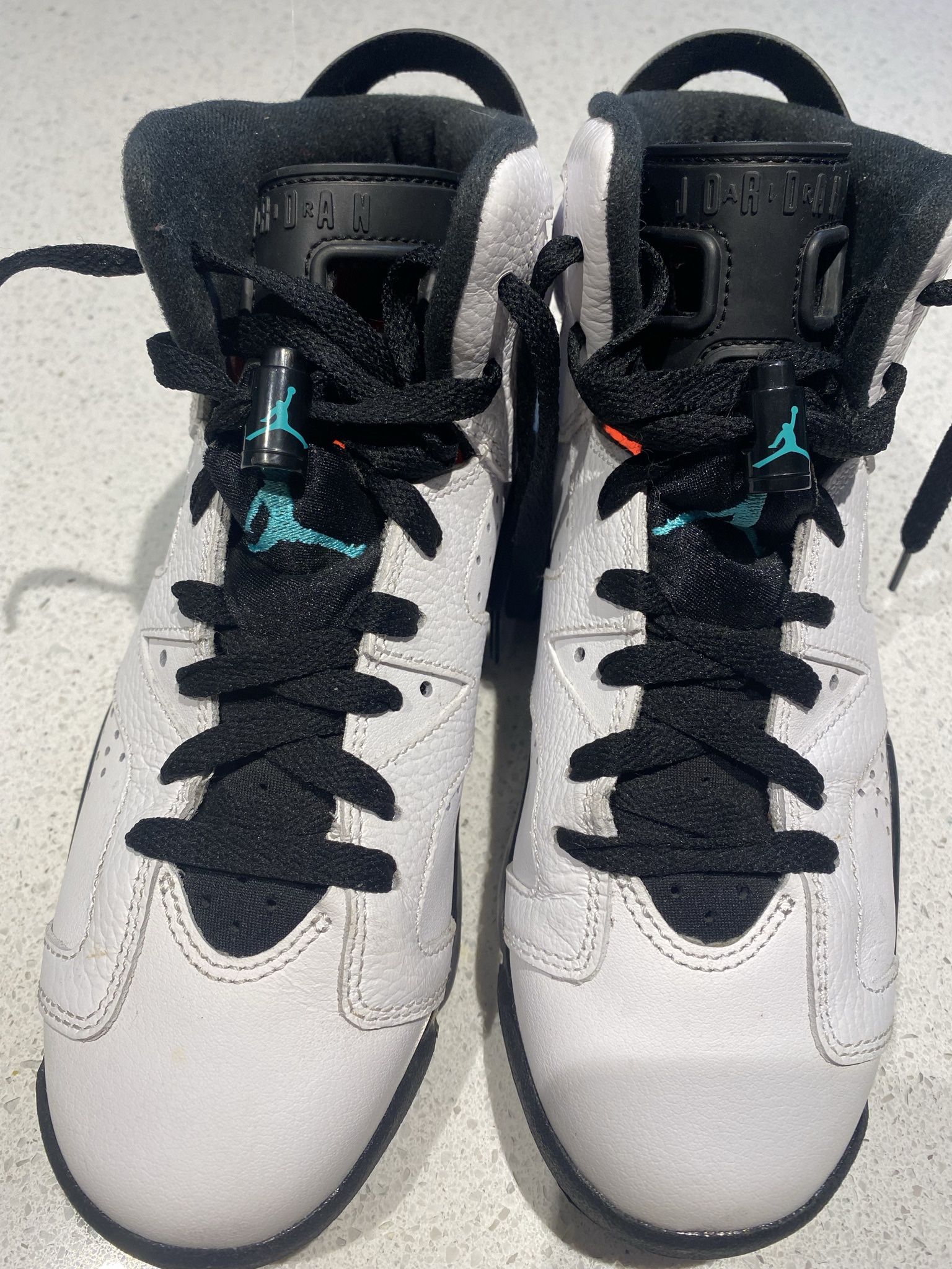 Jordan 6 Retro- White Hyper Jade Black