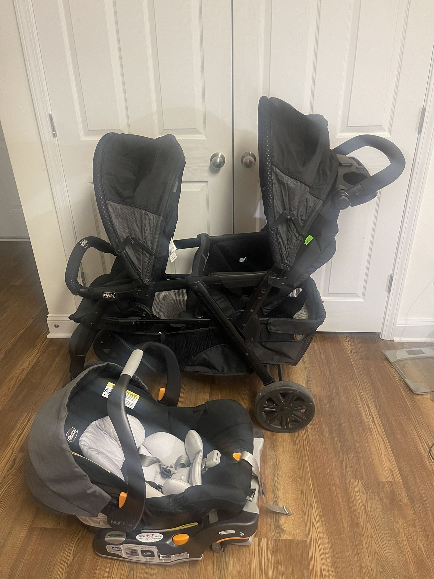 Chicco Double Stroller, Car Seat Included