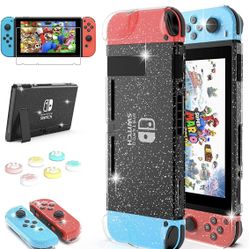 Nintendo Switch, Protective Cover Case Compatible with Nintendo Switch Console and Joy-Con Controller (Glitter)