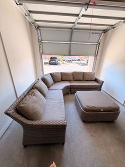 Patio Sectional Outdoor Furniture Set with Ottoman