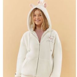 NEW Forever 21 Disney Aristocats Marie Visit > Hoody Small Faux Shearling NWT Sweatshirt 