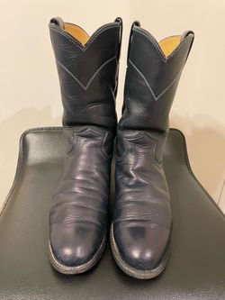 Justin Blue Leather Cowboy Western Boots