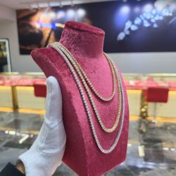 💎 3mm Moissanite Tennis Chain – 14.7 CTW | Silver, Yellow & Rose | All Sizes | Jewelry Palace