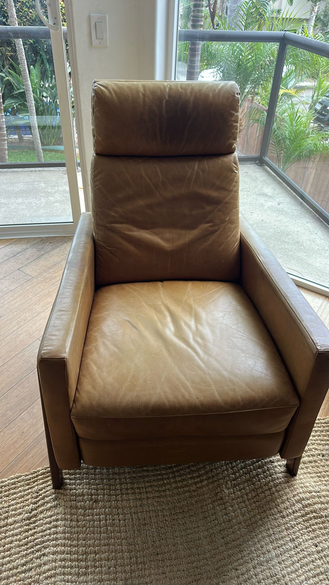 Crate Barrel Leather Chair Recliner - Main Image