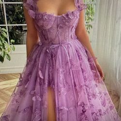 Purple Lavender Floral Dress