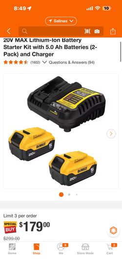 DEWALT 20V MAX Battery and Charger Kit DCB205-2C