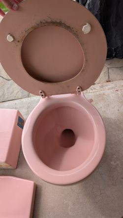 Vintage Original 1960's Pink Toilet