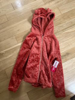 Hearts Red Sweater Zip Up Sweater Size 7/8