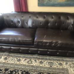 Brown Leather Sofa