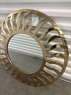 Round Gold Decorative Wall Mirror