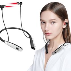 2-in-1 Nose & Ear Wellness Device, Red Light Support for Ear Comfort, Neck Hanging Design, with 3 Sets of Ear Canal Silicone Covers and 1 Set of Nasal