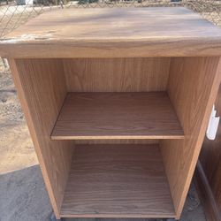 basic oak-laminate rolling cart