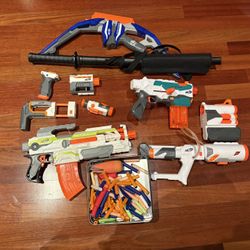 Nerf Gun Set + A Plastic Katana/Sword(Bullets Included)