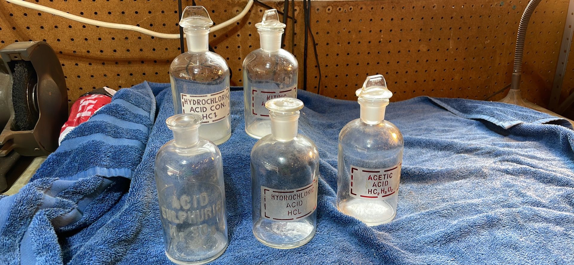 5 Vintage Glass Chemistry Jars
