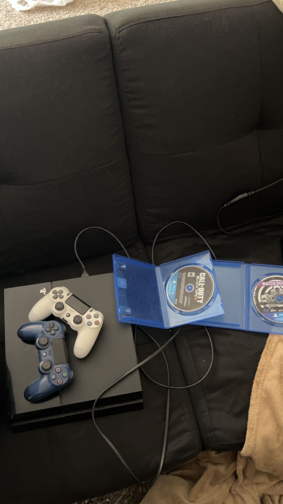 PS4, 2 Controllers, Watch Dogs 2, And Black Ops 3