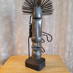 Vintage Easter Island Rapa Nui metal sculpture 1996 Brant Anthony