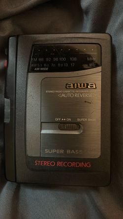 Aiwa HS-JS215 AM/FM Cassette Recorder, Headphone Jack, Stereo Mic, Auto Reverse