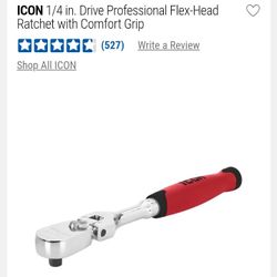 1/4" Flex Head Ratchet w/ Comfort Grip $15$